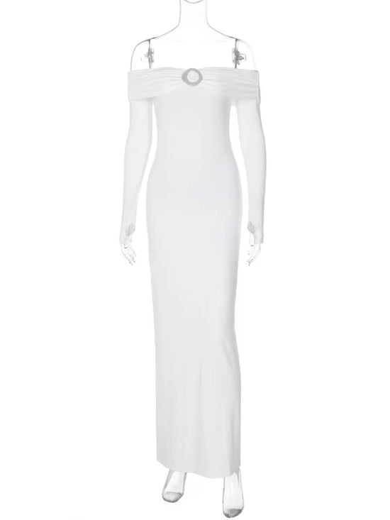 Off-Shoulder Long Sleeve Sexy Maxi Dress for Women Autumn New Strapless Backless Bodycon Elegant Club Party Long Dress Off-Shoulder Long Sleeve Sexy Maxi Dress for Women Autumn New Strapless Backless Bodycon Elegant Club Party Long Dress
