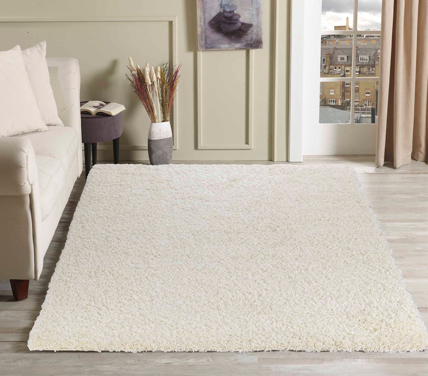 Oxford Rugs Living Room – Grey Area Rug for Home – Fluffy Shaggy Super Soft Non-Slip Rug, Washable Modern Floor Carpet, Large Bedside Rug for Kids Room