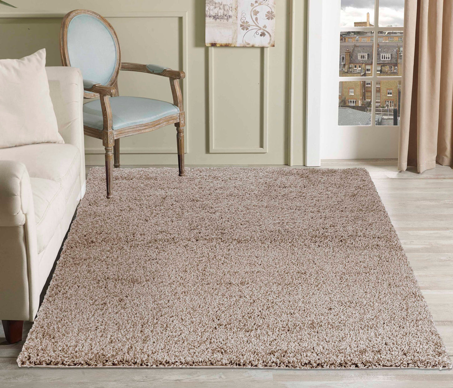 Oxford Rugs Living Room – Grey Area Rug for Home – Fluffy Shaggy Super Soft Non-Slip Rug, Washable Modern Floor Carpet, Large Bedside Rug for Kids Room