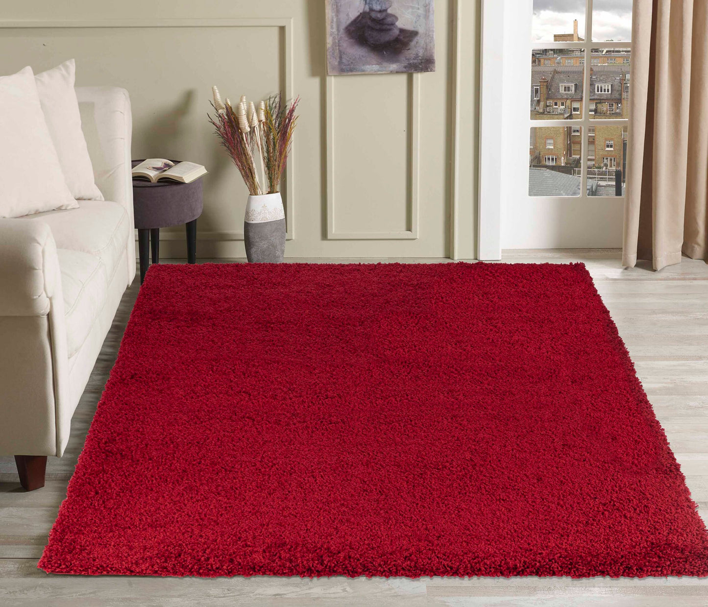 Oxford Rugs Living Room – Grey Area Rug for Home – Fluffy Shaggy Super Soft Non-Slip Rug, Washable Modern Floor Carpet, Large Bedside Rug for Kids Room