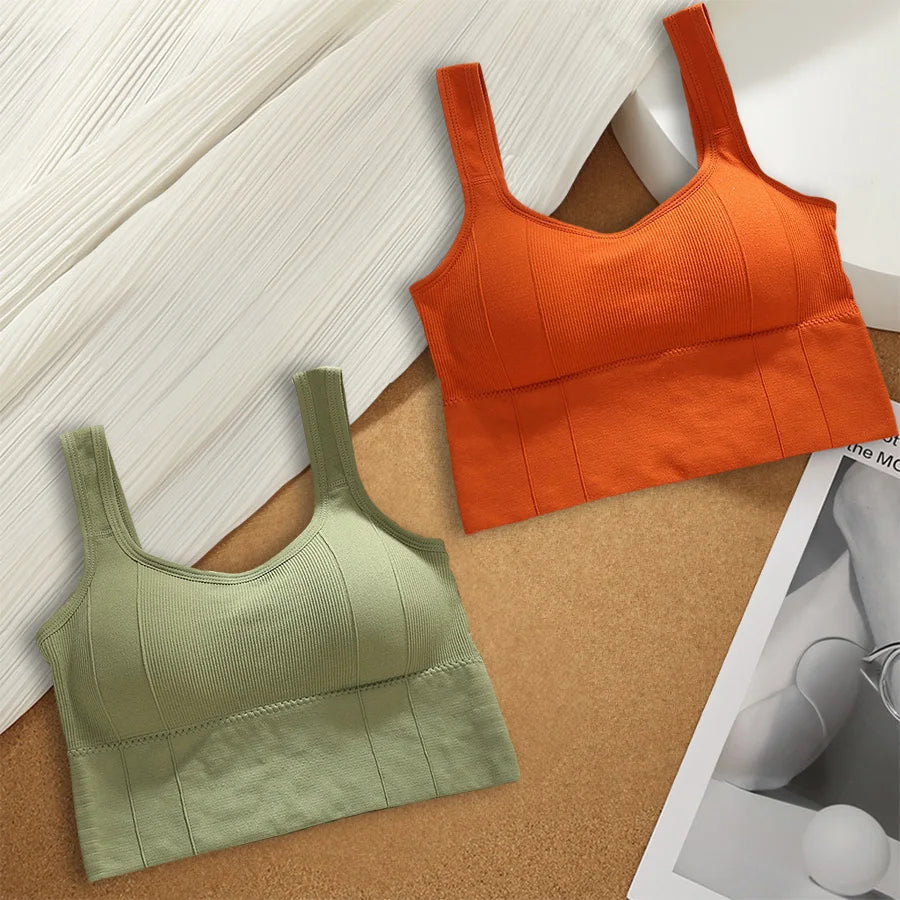 Breathable Sports Bra Anti-Sweat Fitness Top Women Seamless Yoga Bra Shockproof Crop Top Push Up Sport Bra Gym Workout Top