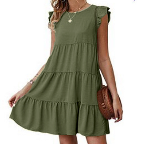 Womens Flowy Dress with Cap Sleeves Womens Flowy Dress with Cap Sleeves