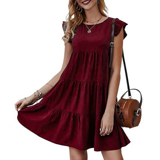Womens Flowy Dress with Cap Sleeves Womens Flowy Dress with Cap Sleeves