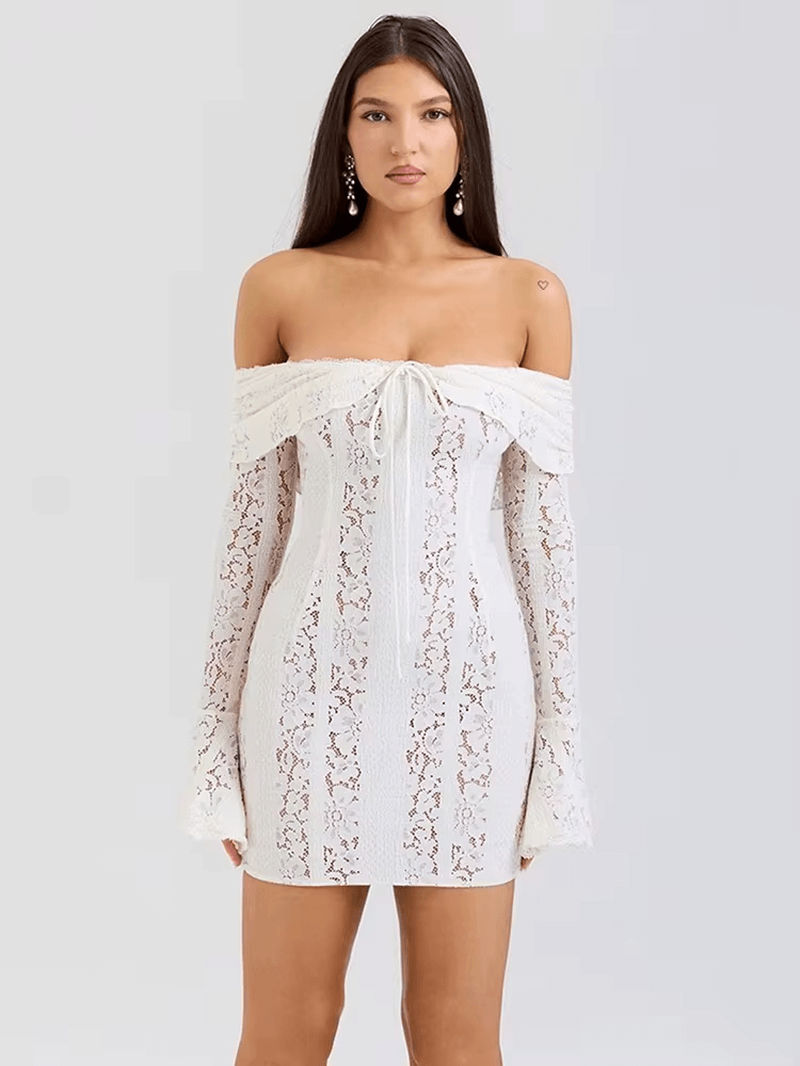 Floral Lace Off-Shoulder Maxi Dress for Women | Bodycon Club Party Dre Grace Wear Floral Lace Off-Shoulder Maxi Dress for Women | Bodycon Club Party Dre Grace Wear