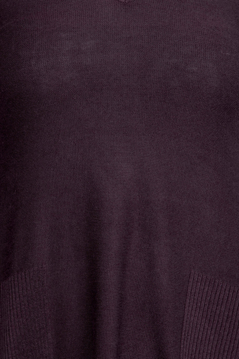 Cupio V-Neck Long Sleeve High Low Hem Knit Top-3