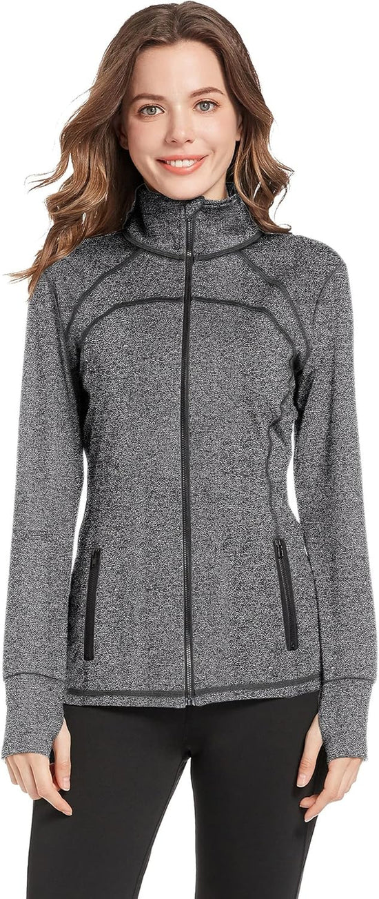 Women'S Full Zip Jacket, Workout Running Sports Casual Jacket with Pockets with Thumb Holes (888-6-88, L) Women'S Full Zip Jacket, Workout Running Sports Casual Jacket with Pockets with Thumb Holes (888-6-88, L)