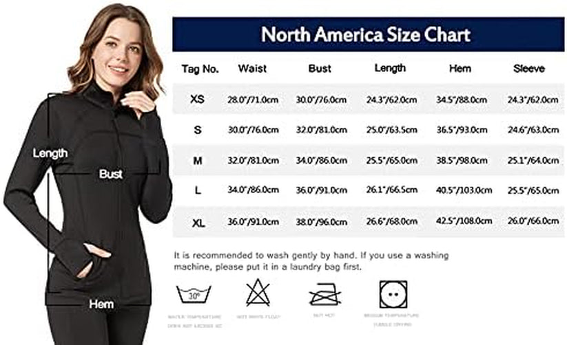 Women'S Full Zip Jacket, Workout Running Sports Casual Jacket with Pockets with Thumb Holes (888-6-88, L)