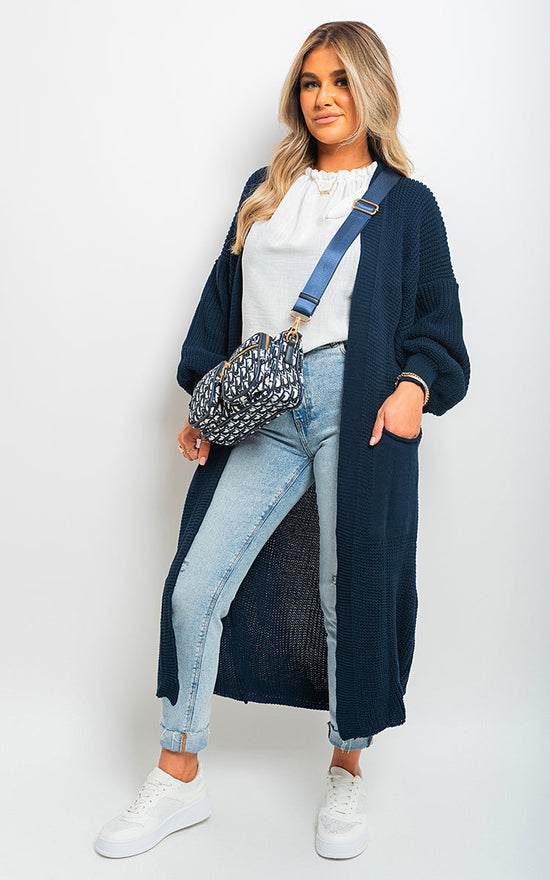 Chunky Knitted Balloon Sleeve Long Maxi Cardigan-10 Chunky Knitted Balloon Sleeve Long Maxi Cardigan-10