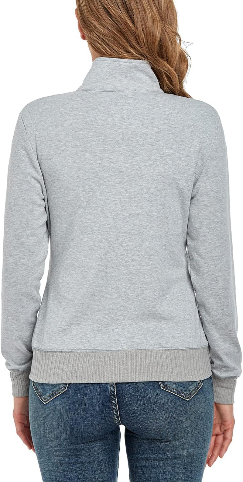 Women'S Stand Collar Zip up Long Sleeve Jacket with Pockets Running Sweatshirts Jackets