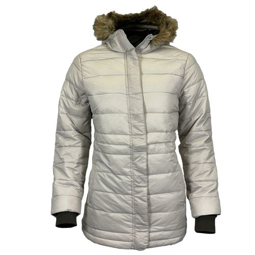 Womens Long Faux Fur Padded Parka Coat-4