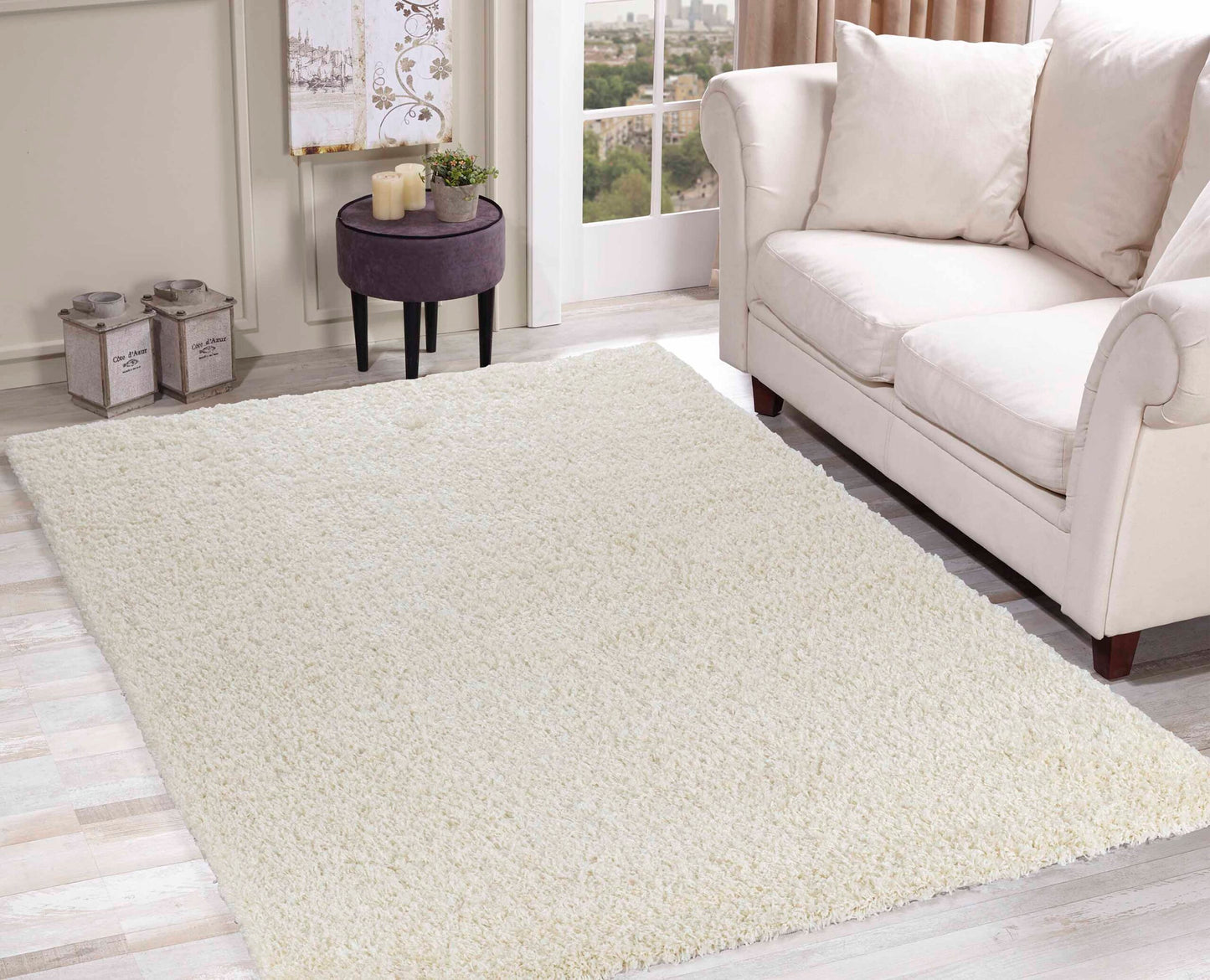 Oxford Rugs Living Room – Grey Area Rug for Home – Fluffy Shaggy Super Soft Non-Slip Rug, Washable Modern Floor Carpet, Large Bedside Rug for Kids Room