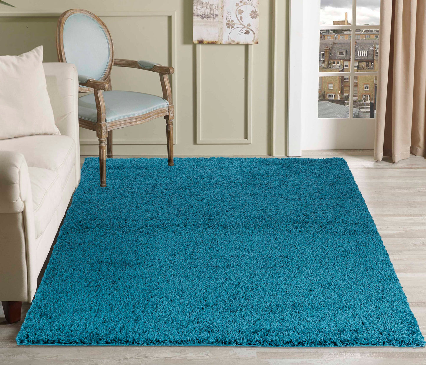 Oxford Rugs Living Room – Grey Area Rug for Home – Fluffy Shaggy Super Soft Non-Slip Rug, Washable Modern Floor Carpet, Large Bedside Rug for Kids Room