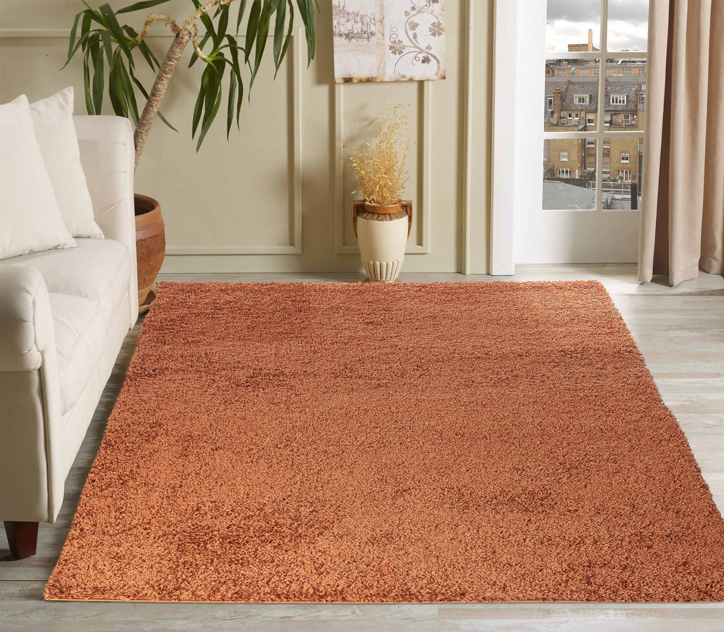 Oxford Rugs Living Room – Grey Area Rug for Home – Fluffy Shaggy Super Soft Non-Slip Rug, Washable Modern Floor Carpet, Large Bedside Rug for Kids Room