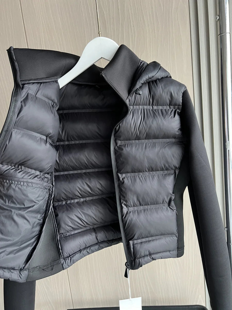 2024 Winter New Arrival TRAF Women's Lightweight Warm Down Jacket with Long Sleeves and Zippered Hooded Sports Coat 4391742