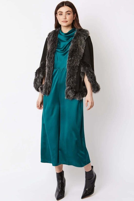 Black Suede Cape Jacket | Black Suede Cape Jacket Women's Luxury