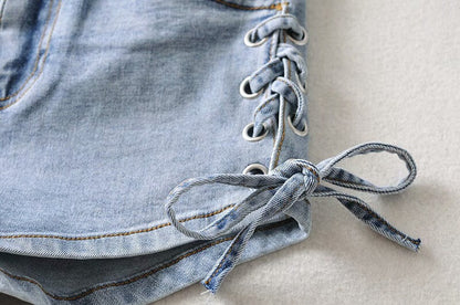 Bow Denim Shorts For Women | Personalized Denim Shorts For Women