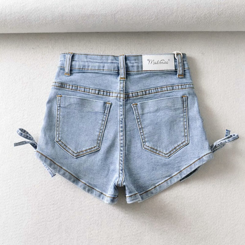 Bow Denim Shorts For Women | Personalized Denim Shorts For Women