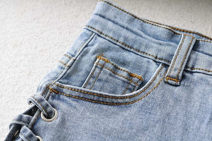 Bow Denim Shorts For Women | Personalized Denim Shorts For Women