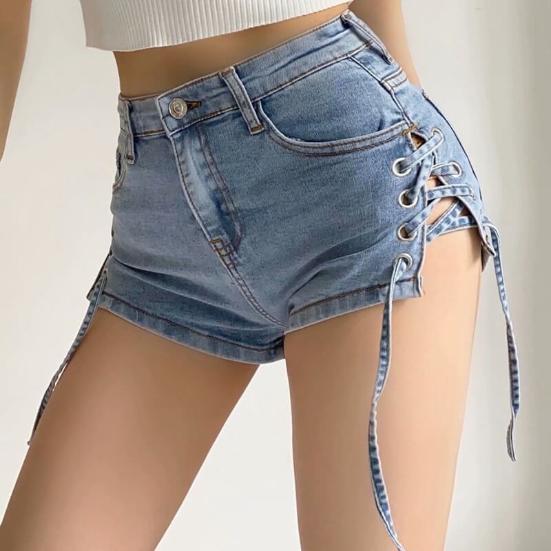 Bow Denim Shorts For Women | Personalized Denim Shorts For Women