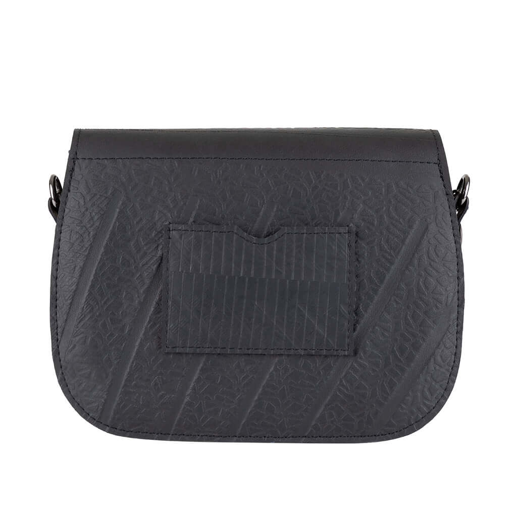  Classic Black Vegan Saddle Bag | Sustainable Vegan Handbag