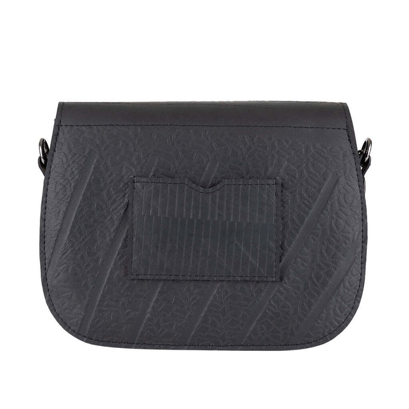  Classic Black Vegan Saddle Bag | Sustainable Vegan Handbag