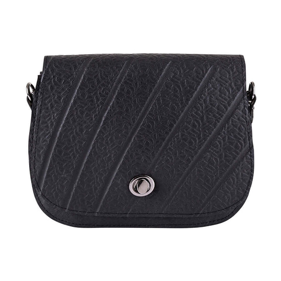  Classic Black Vegan Saddle Bag | Sustainable Vegan Handbag