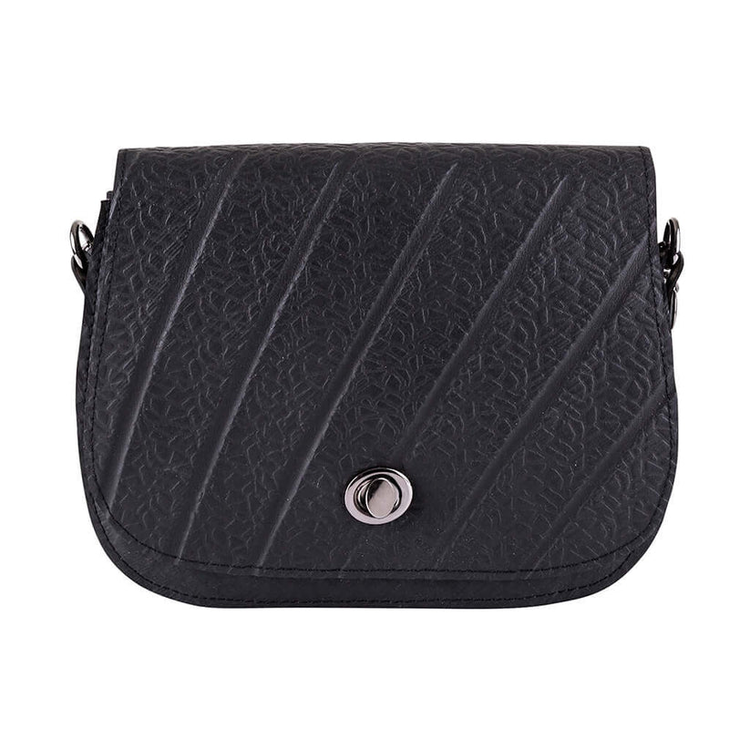  Classic Black Vegan Saddle Bag | Sustainable Vegan Handbag