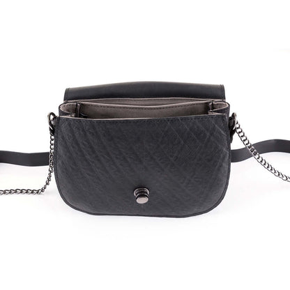  Classic Black Vegan Saddle Bag | Sustainable Vegan Handbag