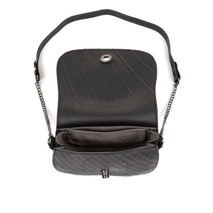  Classic Black Vegan Saddle Bag | Sustainable Vegan Handbag