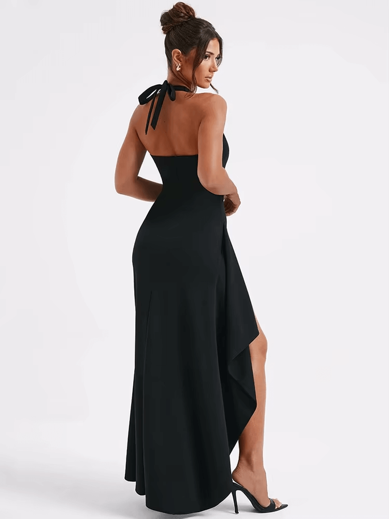 Deep V Neck Thigh High Maxi Dress Women | Club Party Sexy Long Dress 