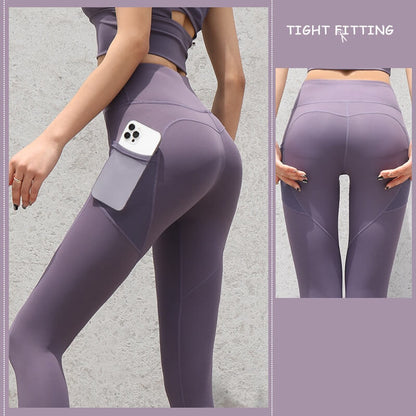 Fitness Running Yoga Pants | Seamless Leggings for Women with Pockets