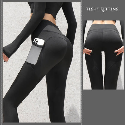Fitness Running Yoga Pants | Seamless Leggings for Women with Pockets
