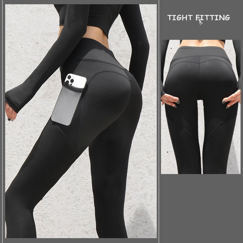 Fitness Running Yoga Pants | Seamless Leggings for Women with Pockets