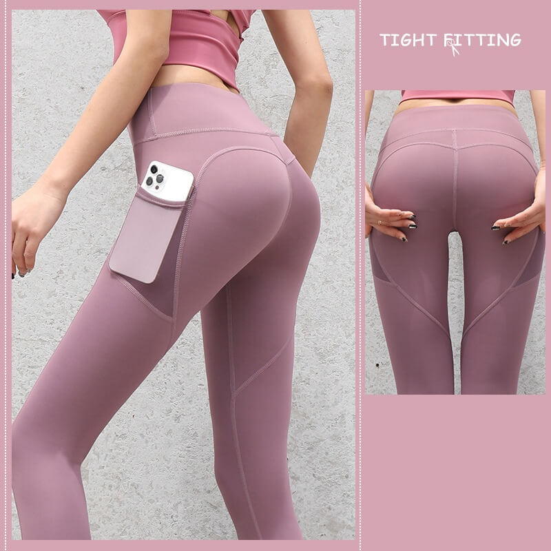 Fitness Running Yoga Pants | Seamless Leggings for Women with Pockets
