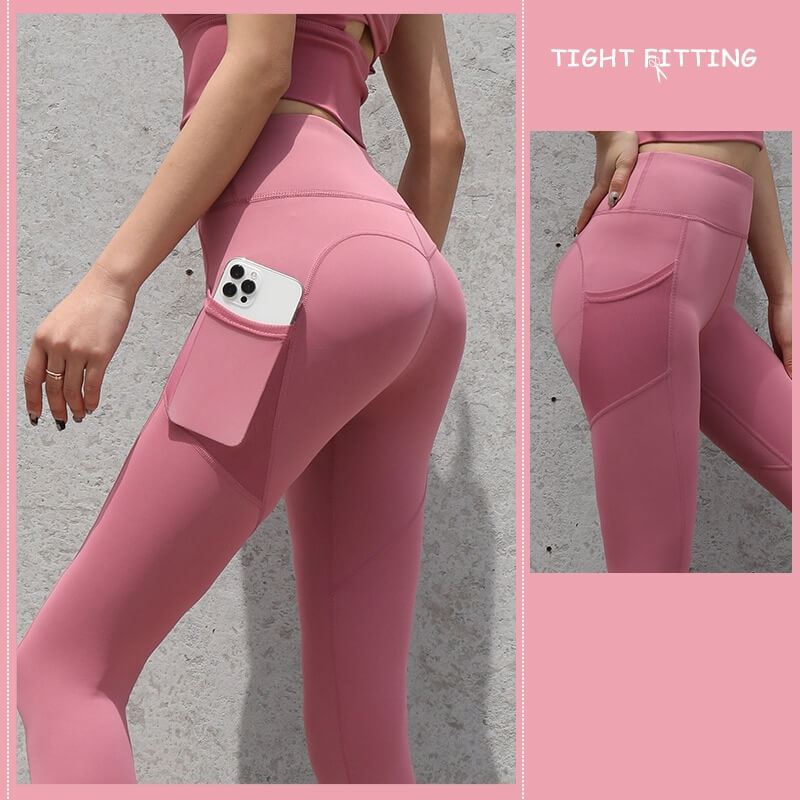 Fitness Running Yoga Pants | Seamless Leggings for Women with Pockets