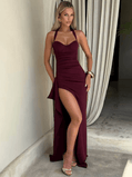 Halter Backless Sexy Maxi Dress Women | Long Backless Halter Dress