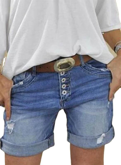 High Waisted Denim Shorts For Women | High Rise Denim Shorts