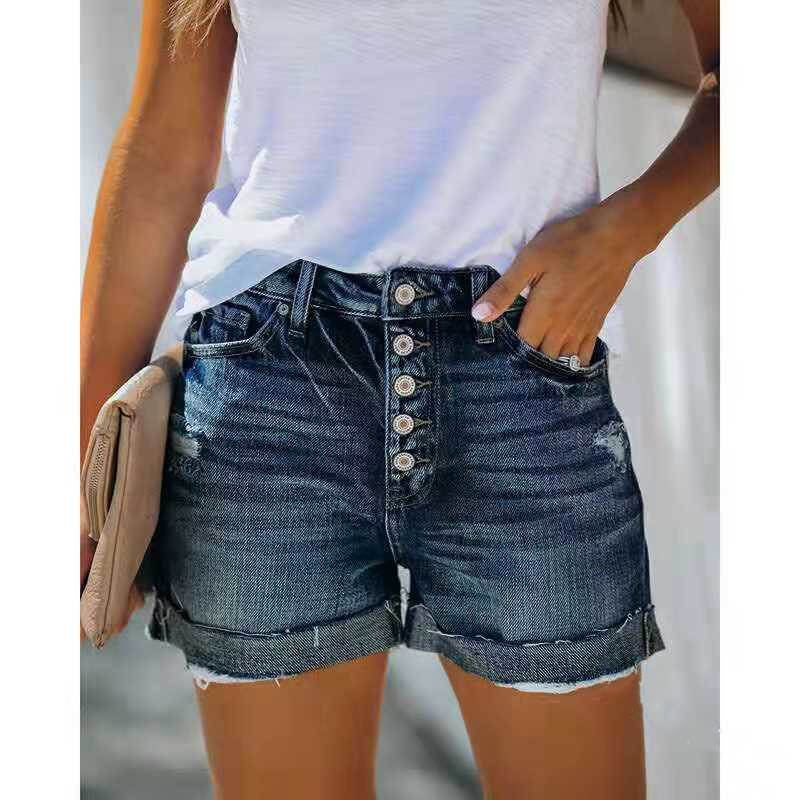High Waisted Denim Shorts For Women | High Rise Denim Shorts