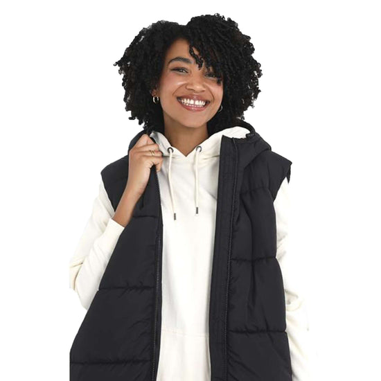 Ladies Brave Soul Padded Gilet | Brave Soul Hooded Padded Gilet