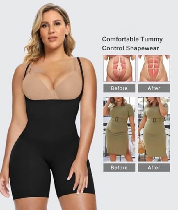Open Bust Shapewear Bodysuit | Tummy Control Bodysuits For Women