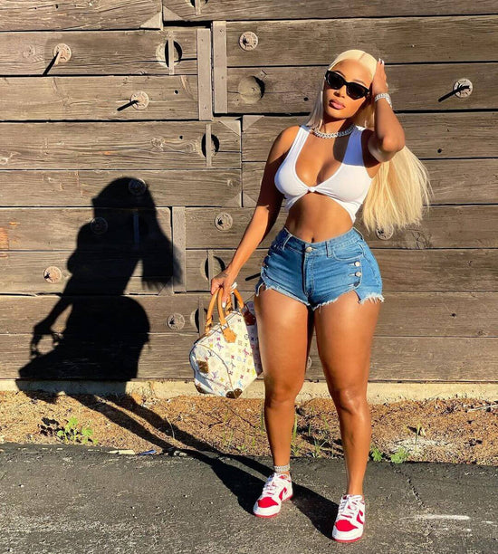 Red Denim Shorts Women | Sexy Elastic Denim Shorts Women