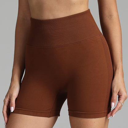Seamless Yoga Shorts Women | High Waist Hip-Lifting Fitness Pants