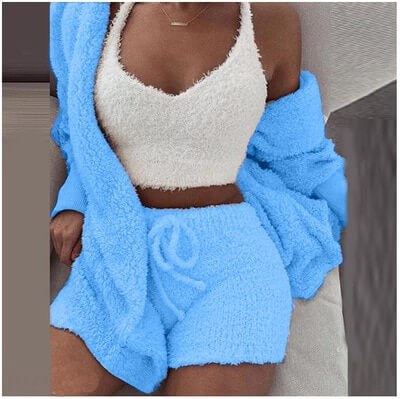 Sexy Women Winter Soft Warm Pajama Set | Winter Home Wear Two Piece
