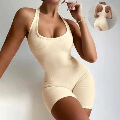 Sleeveless Yoga Jumpsuit | Yoga Leggings Shorts Bodysuits Women