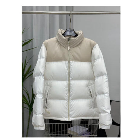 Stand Collar Cotton Padded Jacket | Contrast Color Winter Coat