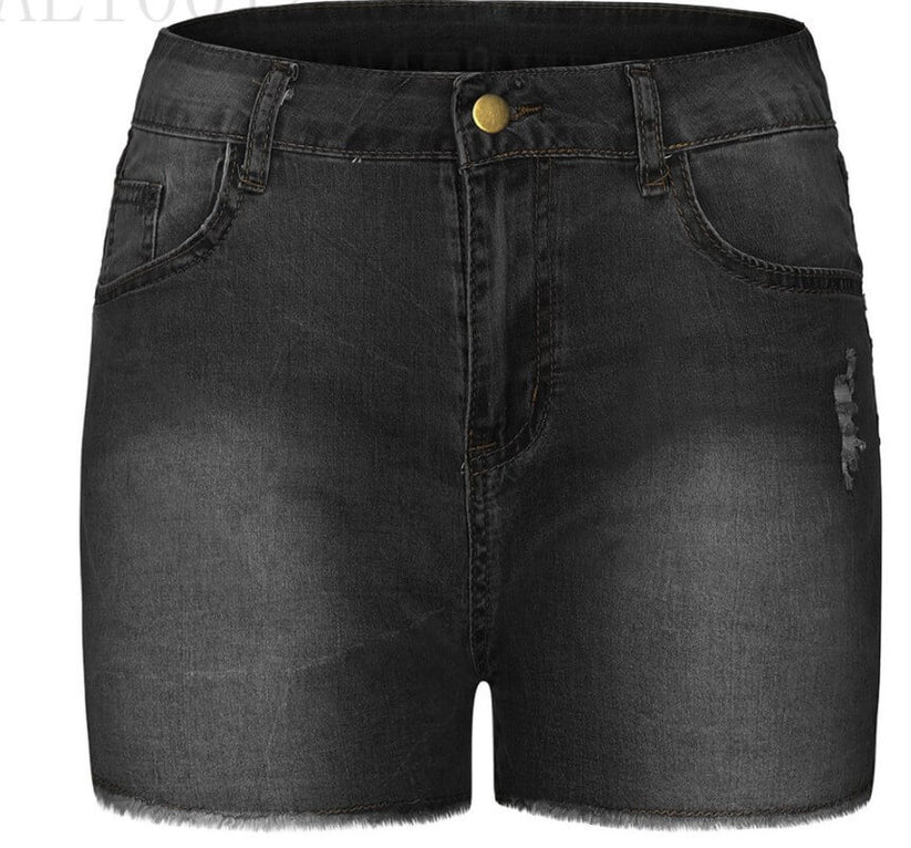 Stretch Slim Fit Ripped Tassel Shorts | Denim Shorts For Women