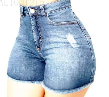 Stretch Slim Fit Ripped Tassel Shorts | Denim Shorts For Women