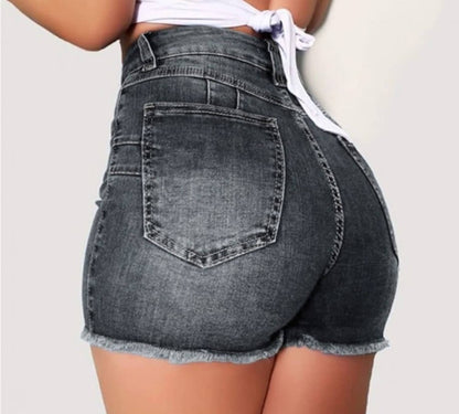 Stretch Slim Fit Ripped Tassel Shorts | Denim Shorts For Women