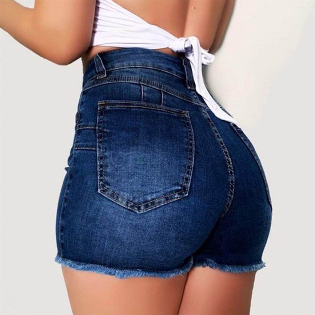 Stretch Slim Fit Ripped Tassel Shorts | Denim Shorts For Women