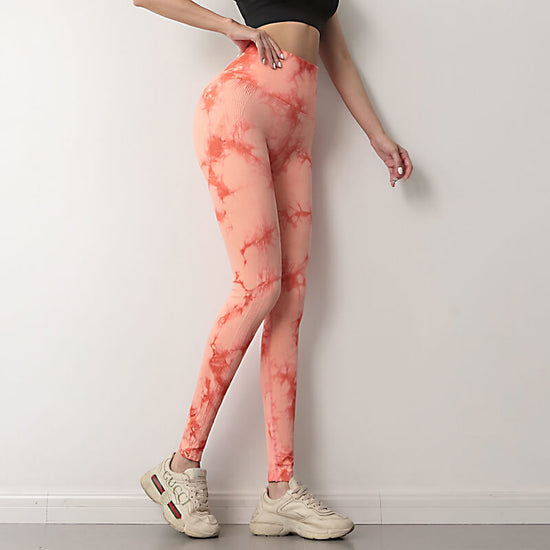 Tie Dye Women Fitness Yoga Pants | Seamless Push Up Sports Leggings